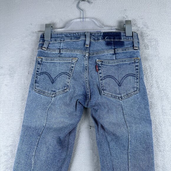 Levi's 711 Skinny Jeans Womens Size W24X30L Altered Low Rise Light Wash Blue - Picture 4 of 12